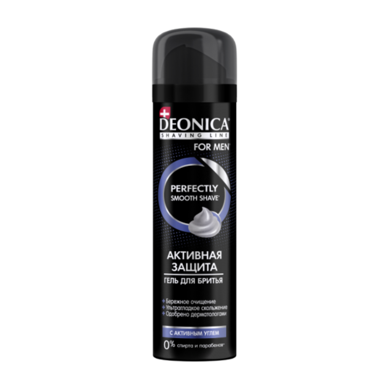 DEONICA FOR MEN Гель для бритья Активная защита с черным углем, 200 мл.